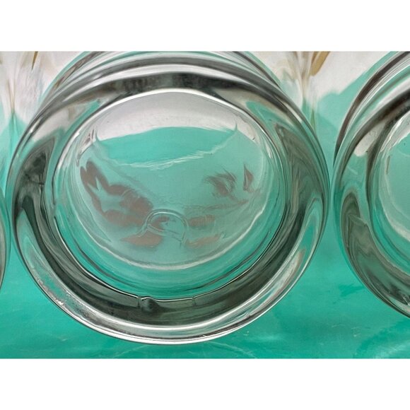 Vintage MCM glass tumblers, Dominion glass, gold flowers MCM glassware, set of 4 - Picture 7 of 7